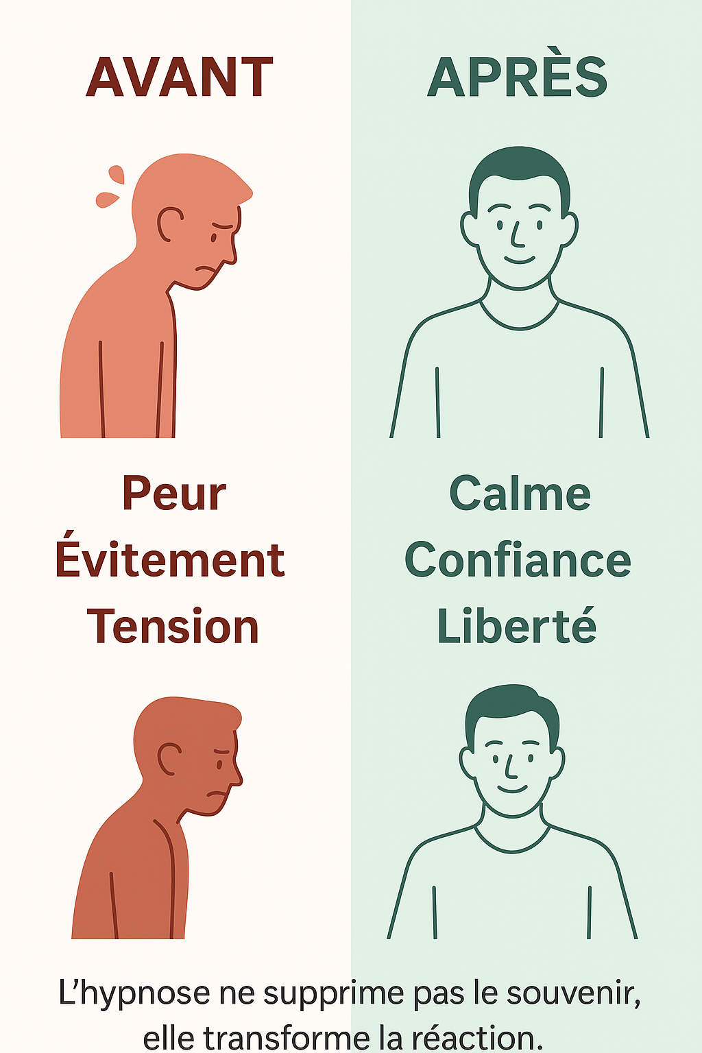 avant apres hypnose phobie
